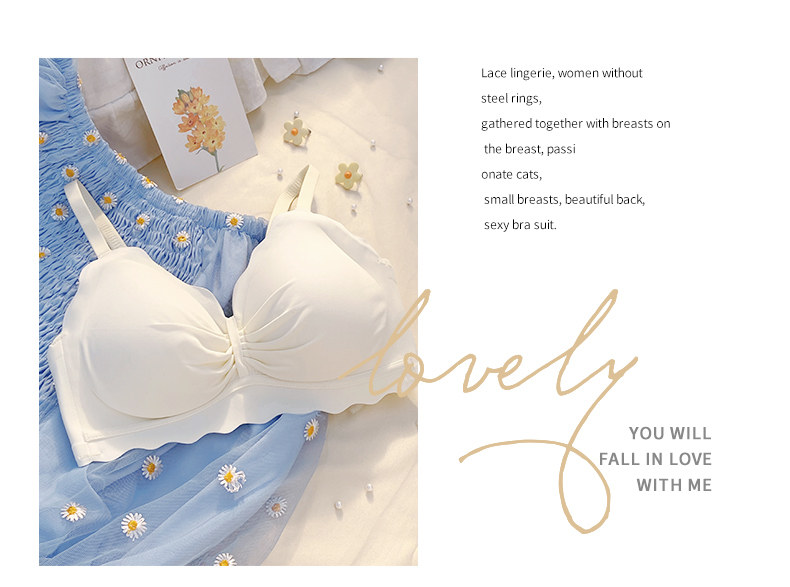 夏季薄款无痕内衣女小胸聚拢新款防下垂收副乳少女文胸罩套装透气详情29