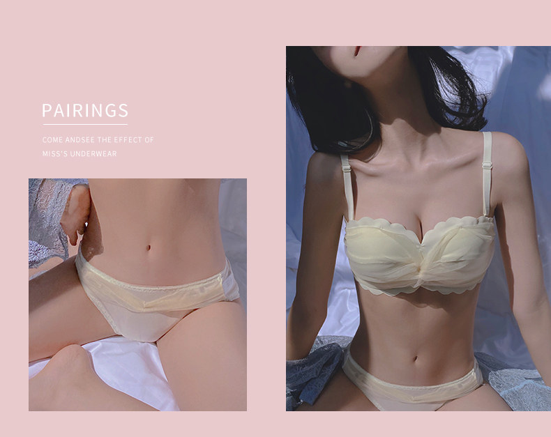 无肩带内衣女聚拢防滑无钢圈隐形小胸显大文胸日系抹胸一字肩胸罩详情35