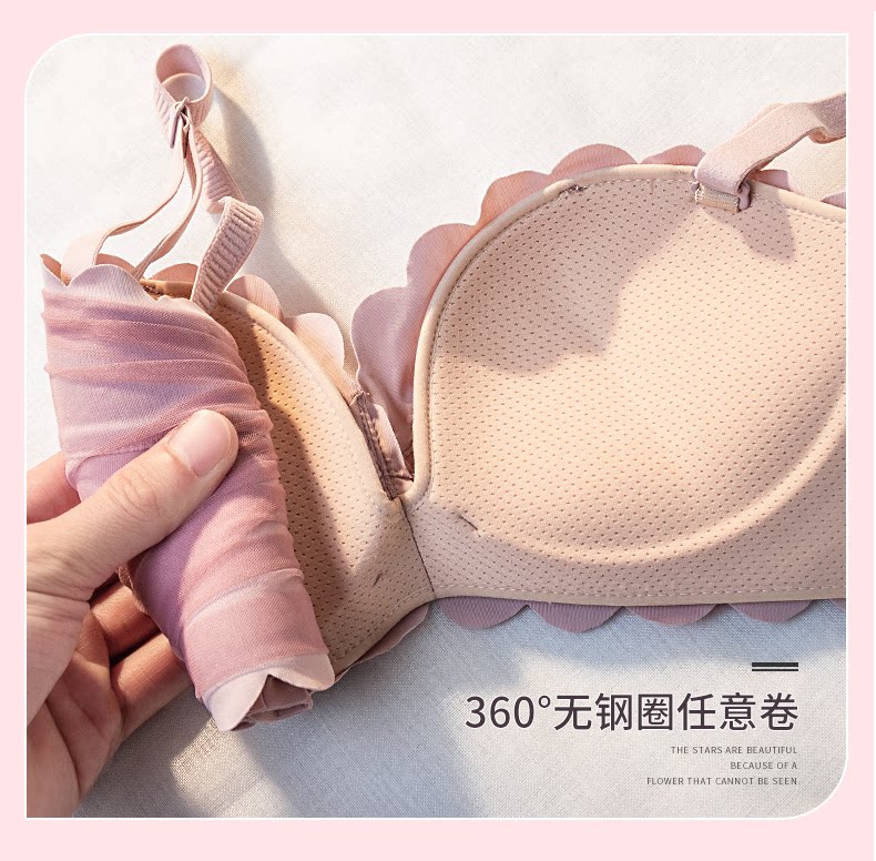 无肩带内衣女聚拢防滑无钢圈隐形小胸显大文胸日系抹胸一字肩胸罩详情15