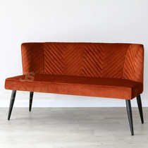 Nordic velvet simple solid wood strip chair restaurant dining chair with backrest double trio bit arched cloth art soft bag chair