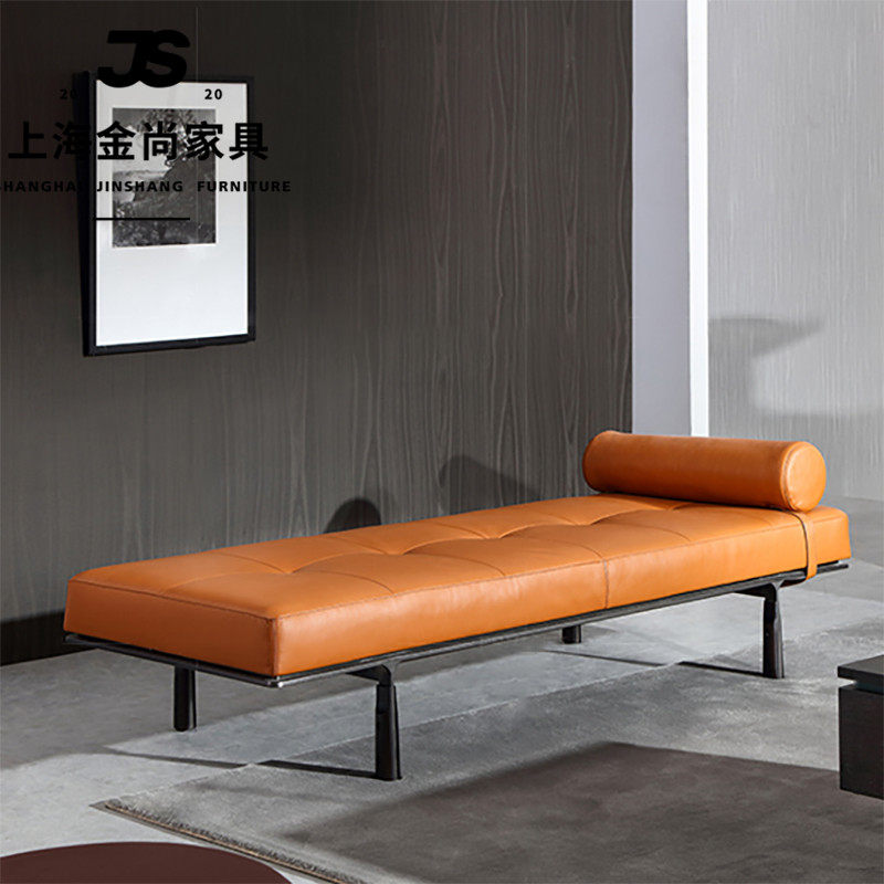 American-style solid wood leather shoe stool Nordic light luxury fashion living room sofa stool modern minimalist bed end stool bed end couch