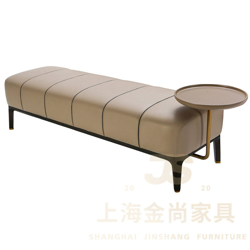 Italian minimalist leather art bedroom bed end stool modern light luxury leisure bench personality fashion quality side sofa stool