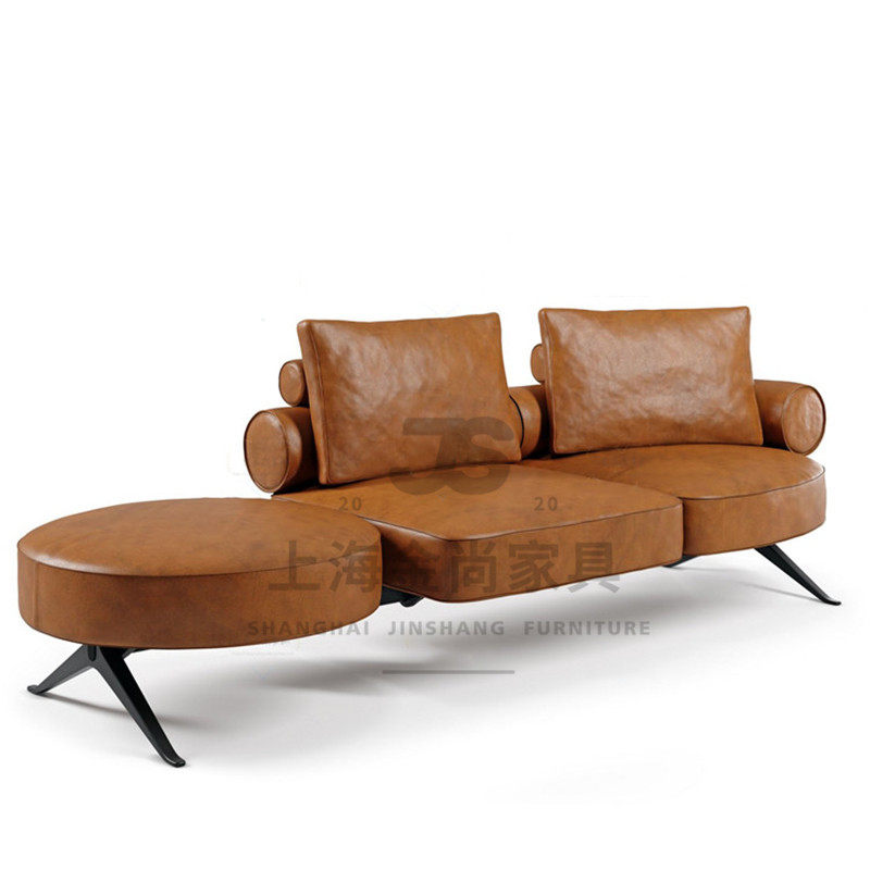 New Nordic light lavish Alien leather Sofa Bedroom Bed Tailstool With Backrest Strip Beauty Collapse Light Lavish Lay Chair