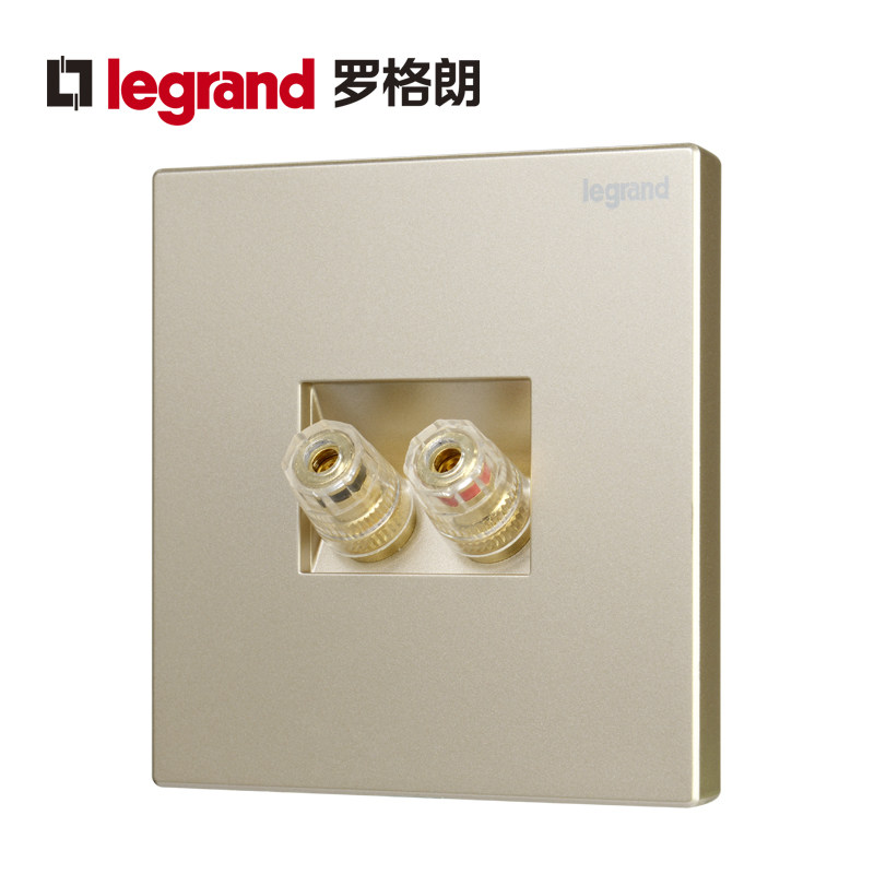 TCL Roglang Switch Socket Panel CLASSIC GOLD ONE SOUND TWO-HEAD SOUND BOX AUDIO SOCKET 86 TYPE