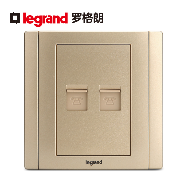 Rog Lang Tcl Switch Socket Beauty Culvert Champagne Gold 86 Type Wall Power Panel Two-digit Telephone Socket