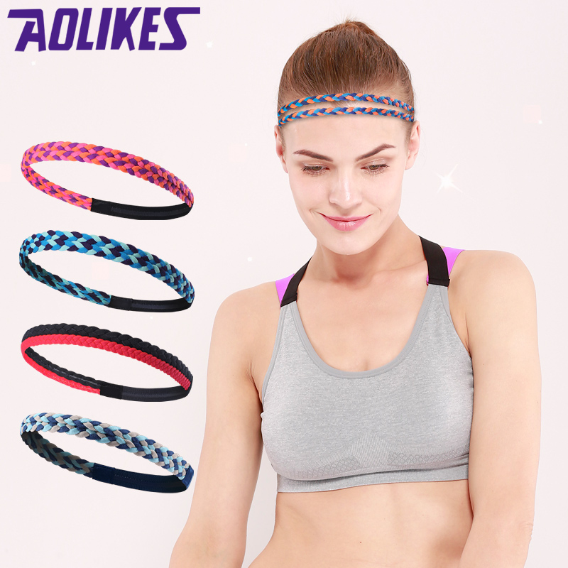 Sports yoga hair band Fitness headband Sweat-absorbing running tide Basketball antiperspirant Badminton non-slip braided tennis hair band