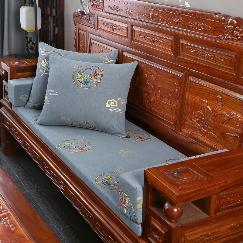 Hardened solid wood sofa linen high-density sponge cushion non-slip Chinese wooden sofa sponge cushion can be dismantled and washed