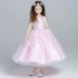 Lilandu ren đính váy công chúa váy hồng hoa cô gái dài đoạn pettiskirt cô gái trang phục mùa hè mới váy trẻ em 10 tuổi Váy trẻ em