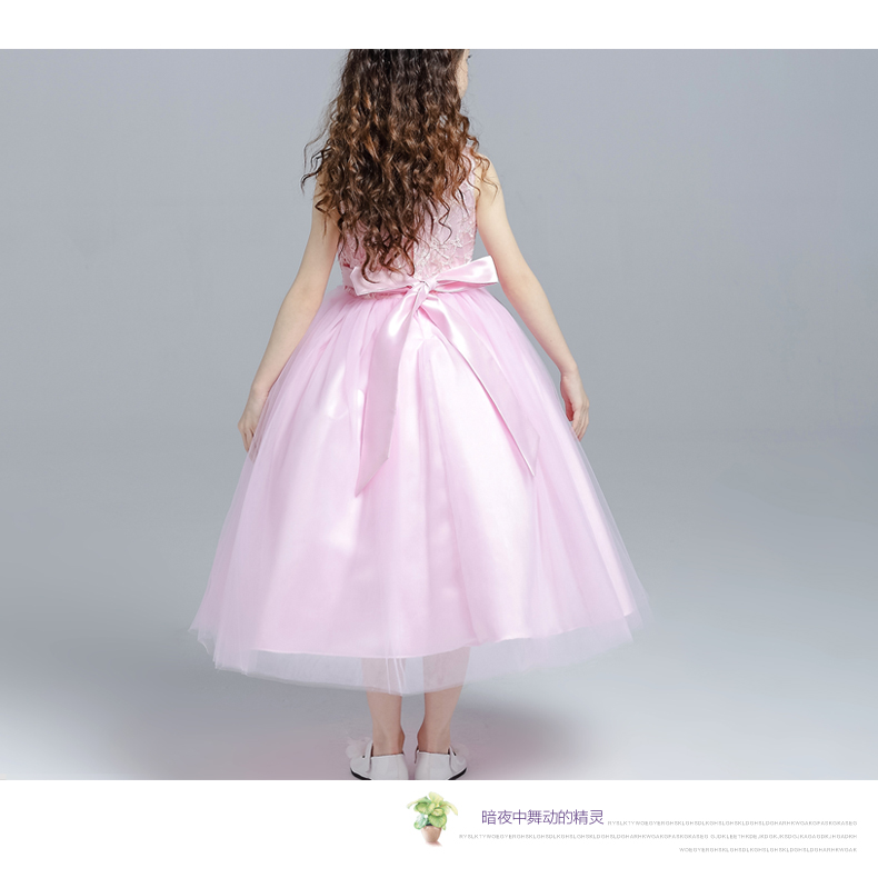 Lilandu ren đính váy công chúa váy hồng hoa cô gái dài đoạn pettiskirt cô gái trang phục mùa hè mới quần áo bé trai đẹp nhất