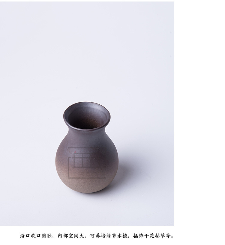 Kate zen flower implement manual coarse pottery vases, Japanese ceramics hydroponic flower tea flower handicraft furnishing articles