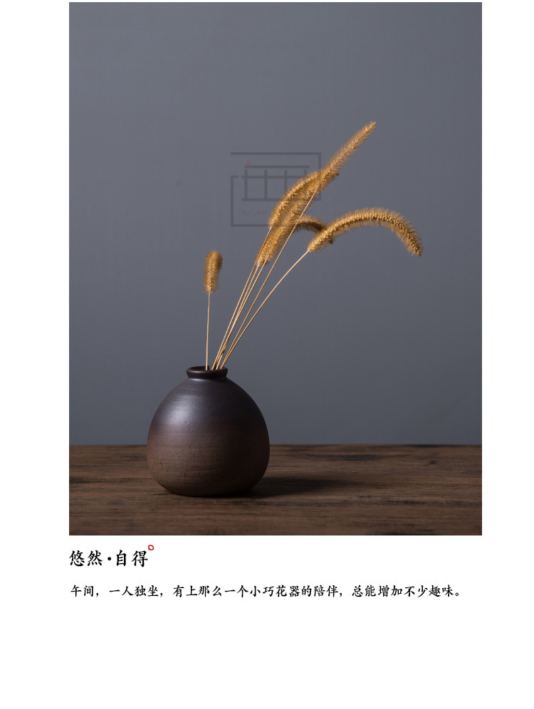 Kate zen flower implement manual coarse pottery vases, Japanese ceramics hydroponic flower tea flower handicraft furnishing articles