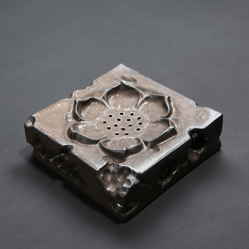 Japanese zen pot bearing Chinese square bearing plate retro ceramic tea set dry mercifully tea pot lotus small tea sets tea sea