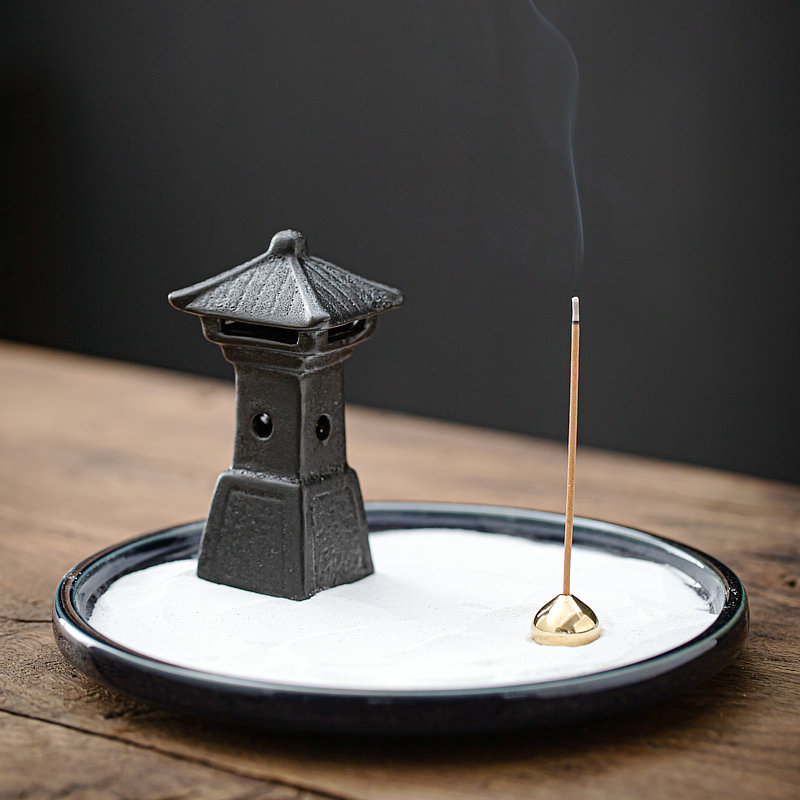Japanese Zen one-sided court line incense burner garden dry landscape derivative incense ornament home creative incense insert tea ceremony