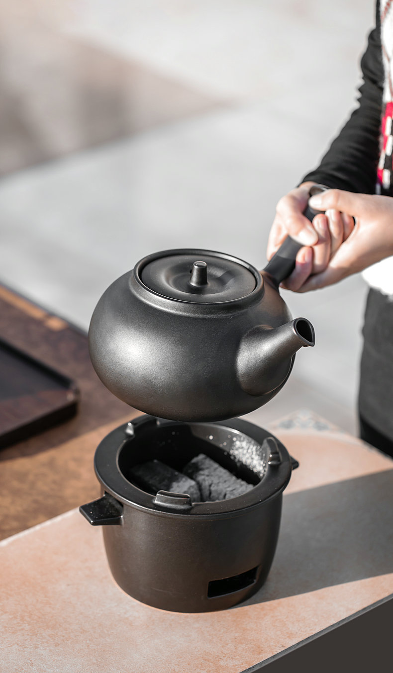 Japanese coarse pottery lasts a pot of charcoal cooking household ceramic teapot tisanes pot of charcoal'm alcohol furnace side put the pot of the large capacity