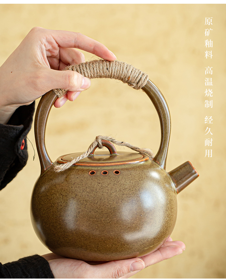 Japanese charcoal'm burning furnace girder pot of large tea stove olive charcoal stove fire boil tea complete ceramic zen kung fu tea set