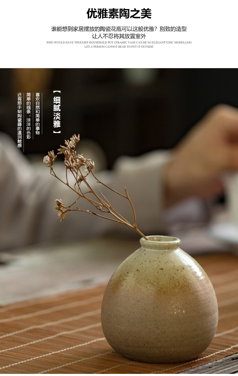 Kate zen flower implement manual coarse pottery vases, Japanese ceramics hydroponic flower tea flower handicraft furnishing articles