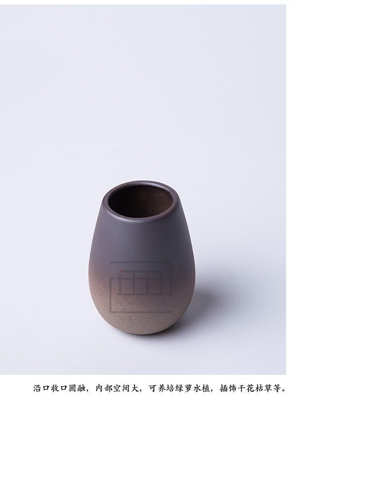 Kate zen flower implement manual coarse pottery vases, Japanese ceramics hydroponic flower tea flower handicraft furnishing articles