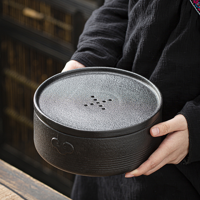 Japanese coarse TaoGan tea in hot plate household ceramic empty round tank creative small sea water dish of tea zen tea table