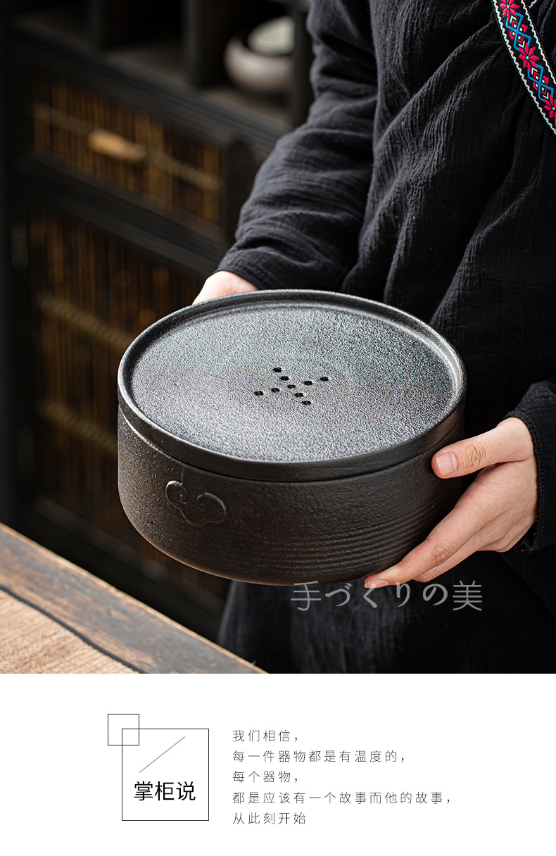 Japanese coarse TaoGan tea in hot plate household ceramic empty round tank creative small sea water dish of tea zen tea table