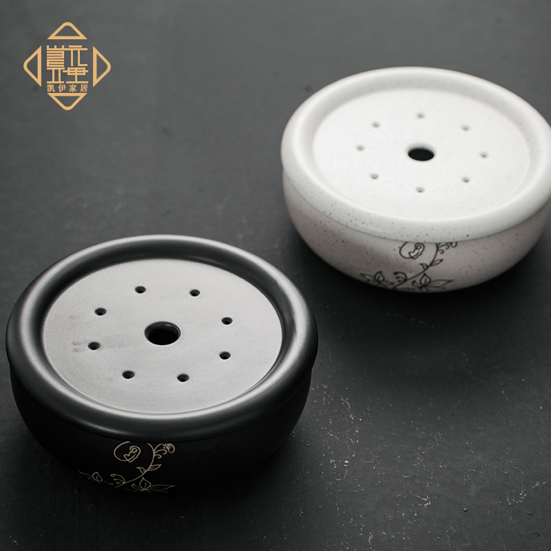 Japanese coarse pottery tea tray was large pot bearing ceramic checking round small dry mercifully tea kungfu tea set storage tray