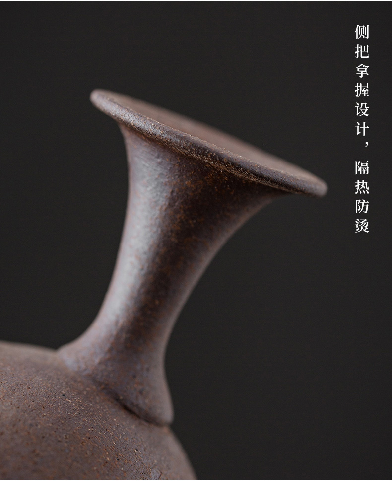 Japanese coarse pottery checking worry their pot pot side rock, kung fu tea teapot zen heating temperature base teapot