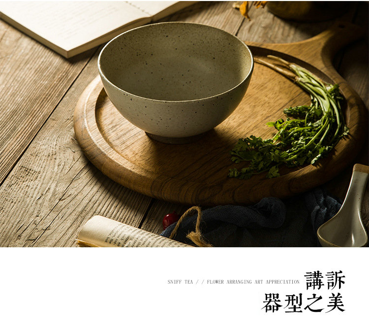 Japanese checking coarse pottery bowl do old hotel tableware ceramic bowl porringer ocean 's household rice bowls bowl of microwave