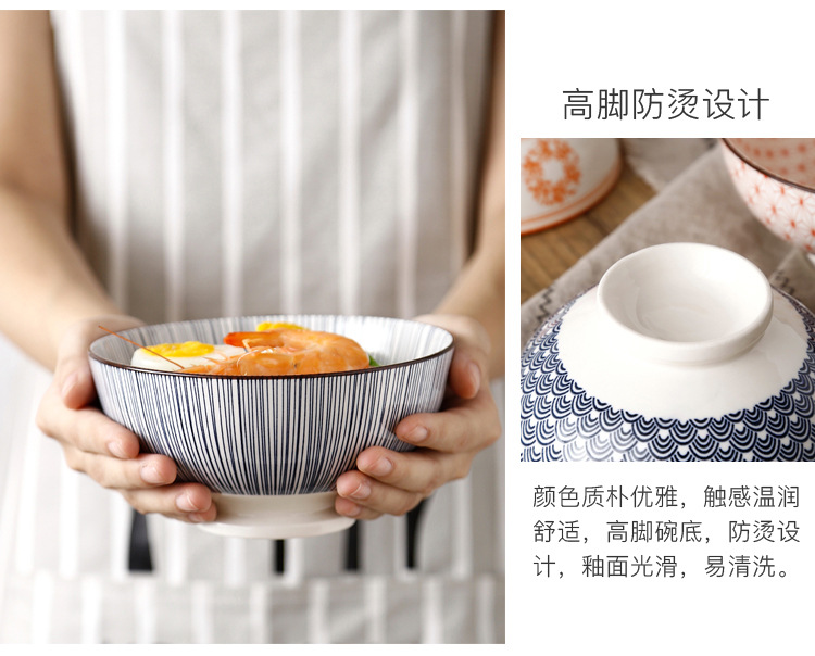 Kate Japanese - style tableware ceramic bowl and wind system under the glaze color the food bowl of porridge soup 6 inches tall with rainbow such as bowl bowl