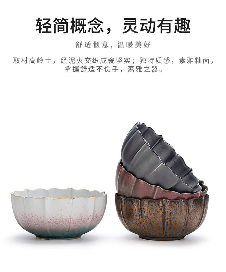 Japanese ceramic fruit bowl large dishes restoring ancient ways of household fruit basin contracted variable circular lotus deep dish dish plate