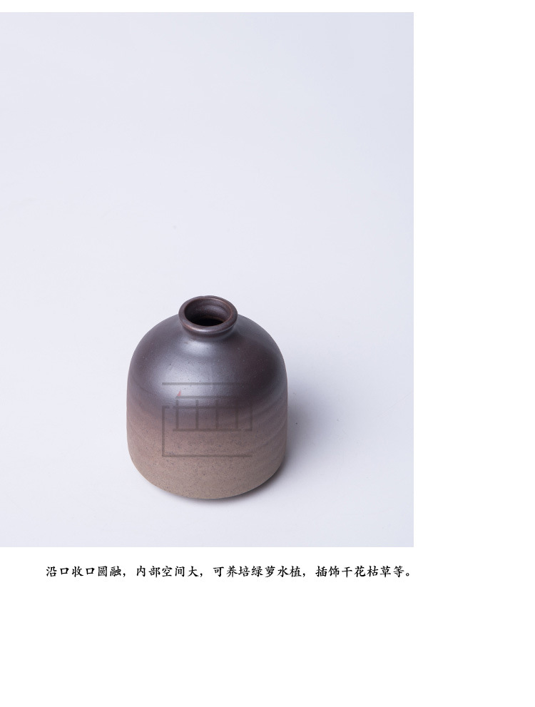 Kate zen flower implement manual coarse pottery vases, Japanese ceramics hydroponic flower tea flower handicraft furnishing articles