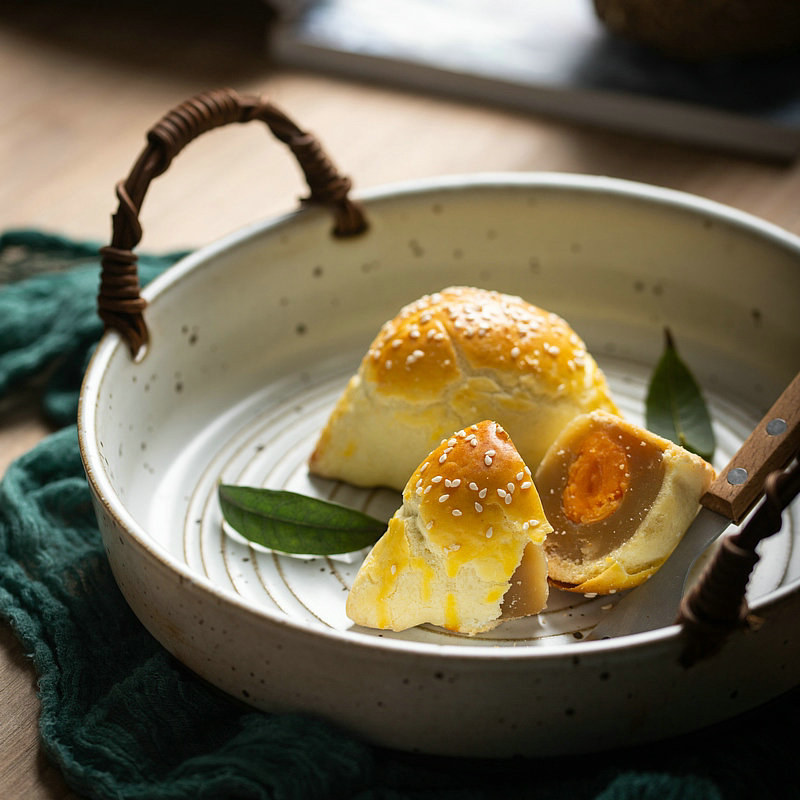 Japanese-style rough pottery hand-made plate hand-woven rattan double-ear basin soup bowl simple soup plate bowl retro bowl pot household fruit plate