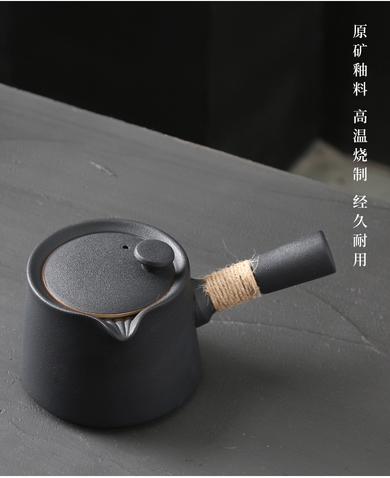 Japanese kung fu tea set of black suit girder pot of restoring ancient ways household teapot zen side put the pot of tea cup of home stay facility