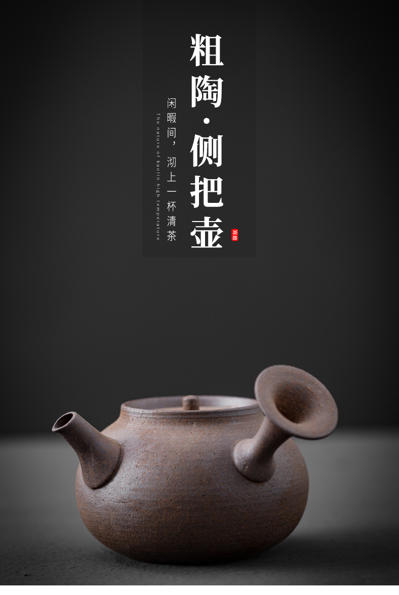 Japanese coarse pottery checking worry their pot pot side rock, kung fu tea teapot zen heating temperature base teapot