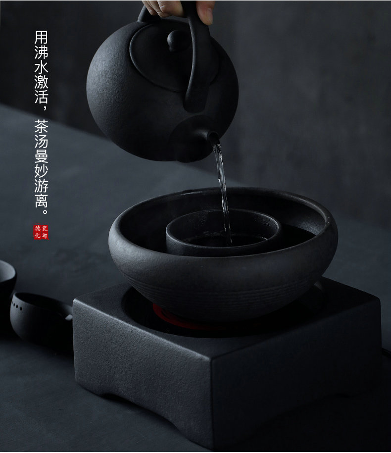 Japanese coarse pottery hand - made boiled tea machine electricity TaoLu puer tea points teaspoons kung fu tea tea bowl of boiled suit the teapot