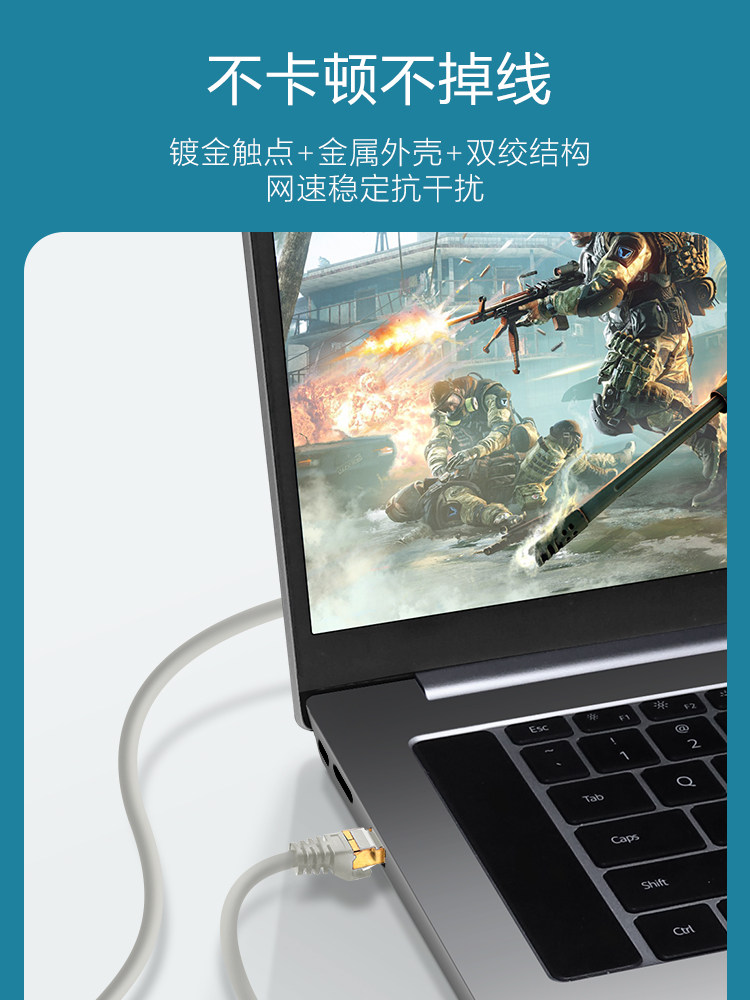 Darewen Ethernet Cable Gigabit Home Use Category 6 Cable Broadband Cable Computer Connection Network Router Extension Category 10.7m