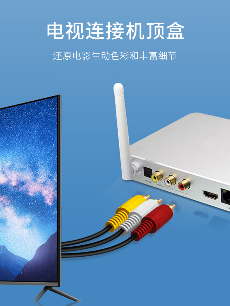 Darewin Av Cable Video Cable Three-To-Three Rca Cable Set-Top Box Tv Dvd Connection Cable Three-Color Cable