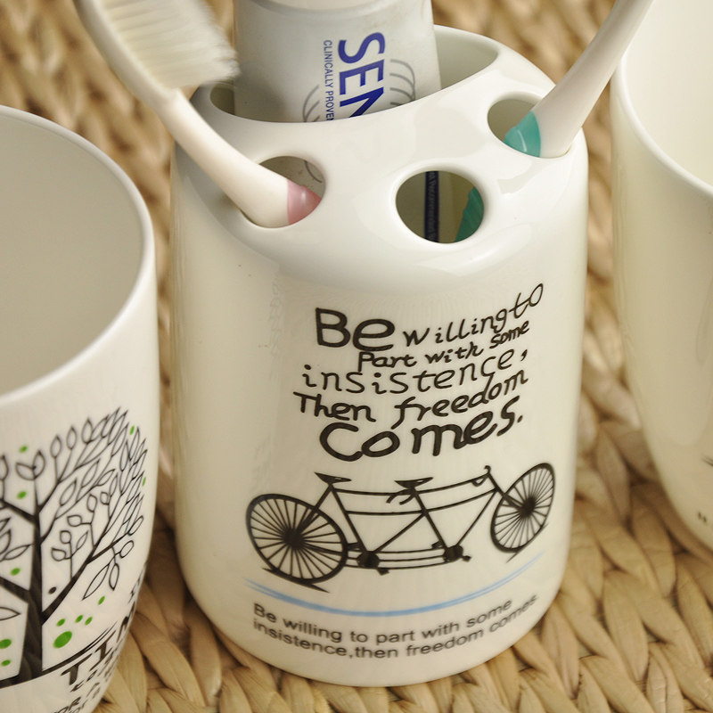 Bone China mouthwash cup set home Nordic couple brush cup dental utensils ceramic wash cup marriage