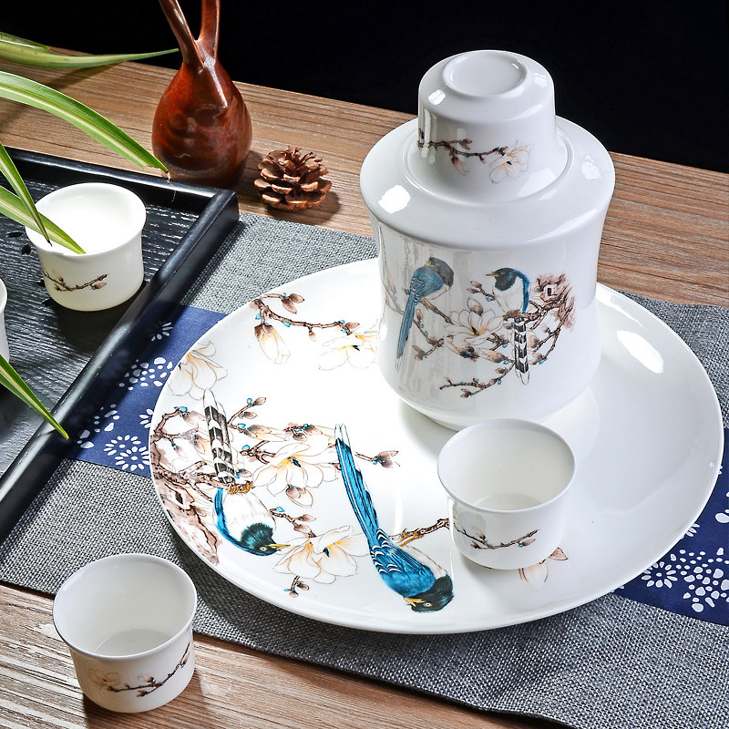 Half a pound of antique Chinese yellow wine wine hot wine hot pot ceramic pot ceramic household white wine soup and wine warm pot