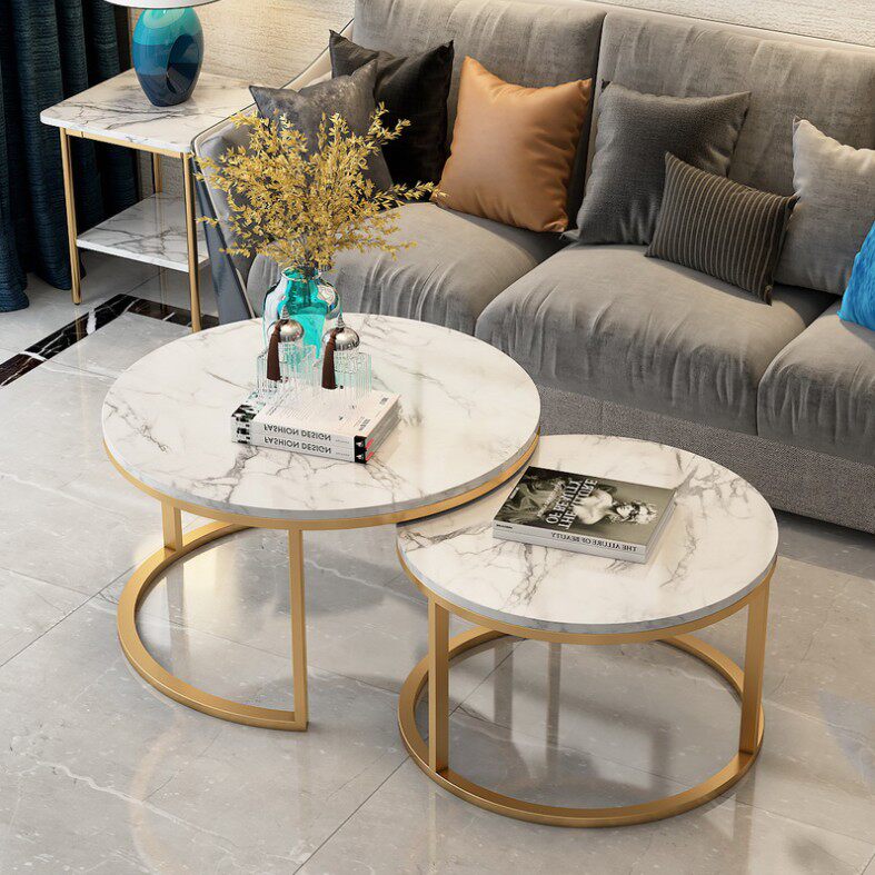 Rock plate modern minimalist marble tea table Table Taipei Eurowind small family sofa side Living room Home Internet Red Light Extravaganza