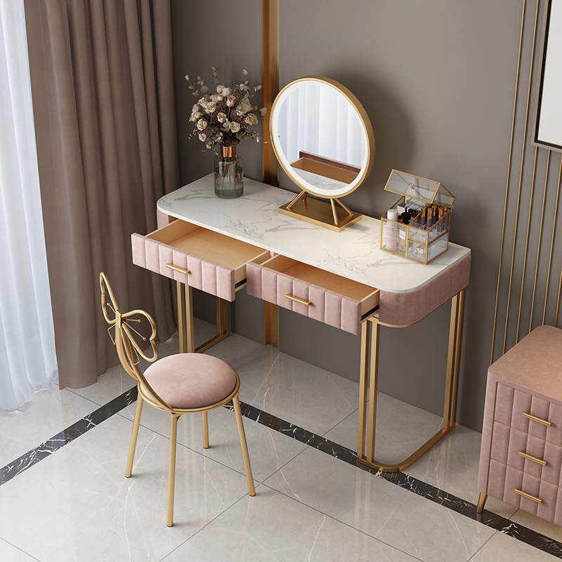 Nordic modern simple bedroom Princess dressing table Small net red ins wind light luxury marble low table