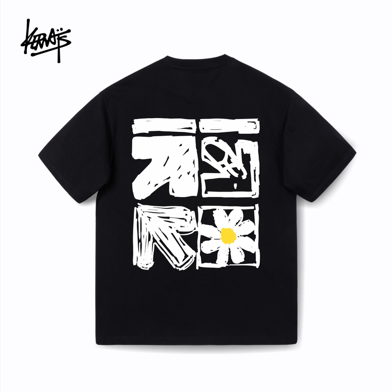 Kerwats Brand Large Size Unisex Arrow English Print Loose Drop Shoulder Short Sleeve T-Shirt Kerwats Brand Large Size Unisex Arrow English Print Loose Drop Shoulder Short Sleeve T-Shirt