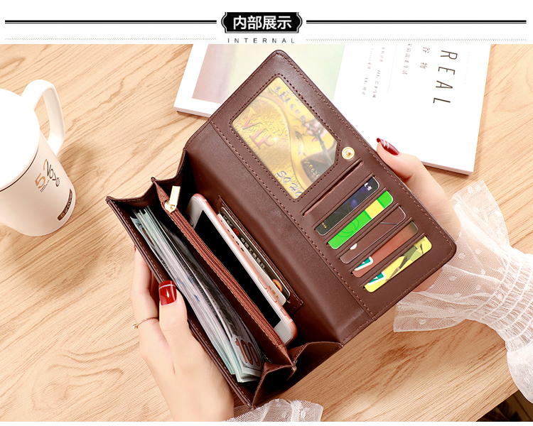 Ví nữ dài 2019 phiên bản Hàn Quốc mới của thời trang đơn giản bề mặt mềm đa năng ví đa năng dung lượng lớn gói ví thủy triều - Ví tiền ví chanel