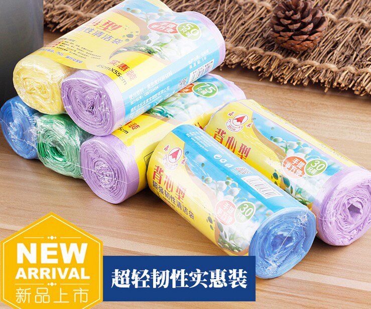 Xin Tai Disposable PE Plastic Vest Thickened Point Break Type Large Color Handheld Environmentally Friendly Classified Garbage Bag High Toughness