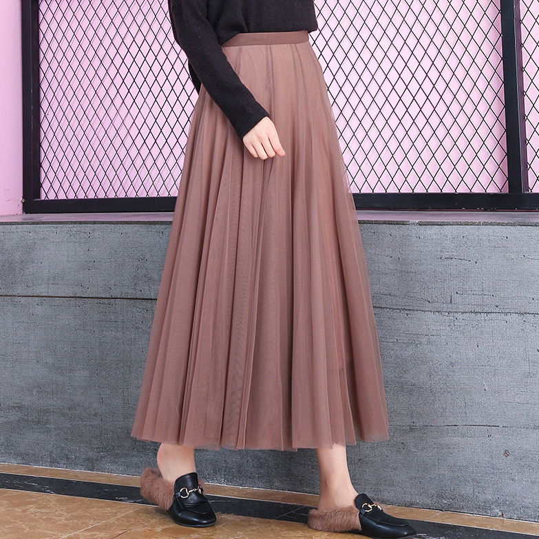 Mesh Skirt, Mid-Length Gauze Skirt ins Super Popular Half-Length Fairy Skirt, Long Skirt Suitable for Thick Hips and Thighs