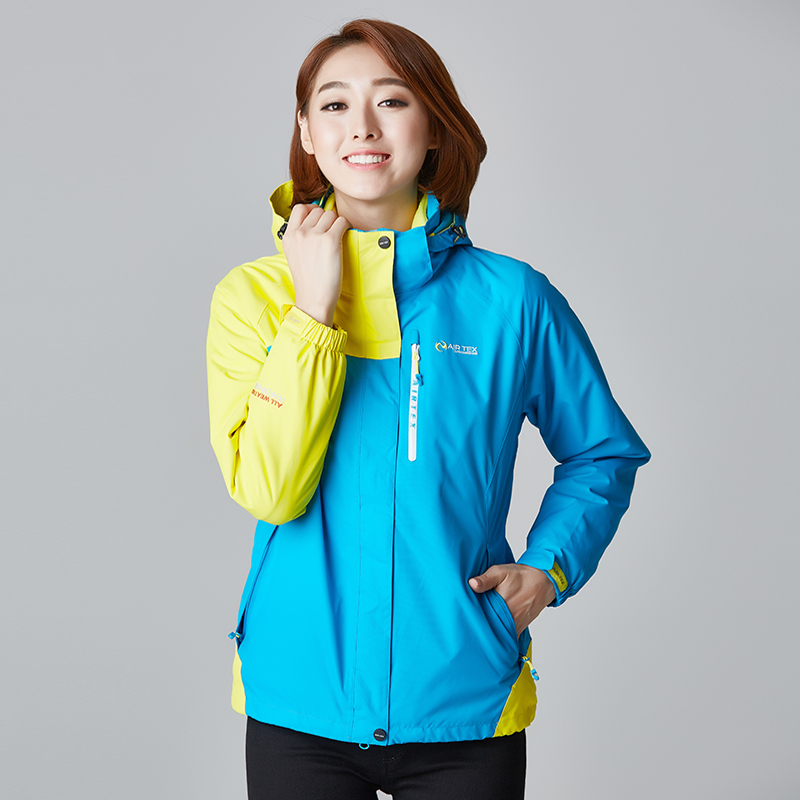 Art National Tide Collage Lady's three-in-one detachable two-piece set plus suede jacket windproof and waterproof tide card