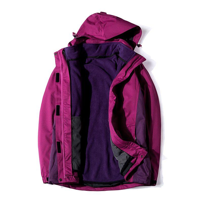 Art Autumn Winter Detachable Submachine Clothing Woman Outdoor two sets windproof and waterproof three-in-one Tibetan gush mountaineering suit