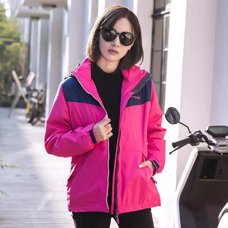 Yate outdoor waterproof velvet three-in-one two-piece fashion stormtrooper women's autumn and winter travel windproof warm jacket