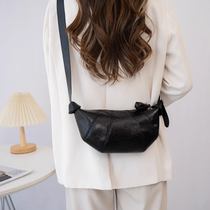 Niche design genuine soft leather ultra-light croissant bag