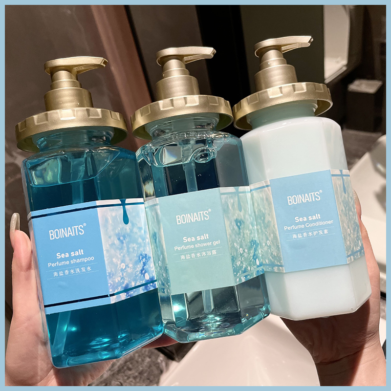 Shampoo, shower gel, conditioner set, three-piece set, anti-dandruff, anti-itching, oil control, fluffy and smooth, improving frizz perfume