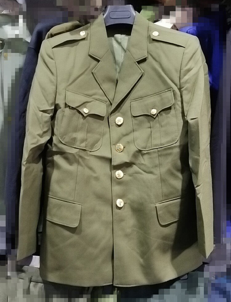 Retired Eight-seven fur material Fanliding long sleeves Supper part single piece of land school 87-style cadre brown green small west collar blouse army