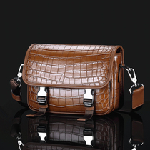 New mens bag genuine leather business shoulder bag mens crossbody bag simple messenger bag cowhide bag trendy crocodile leather bag